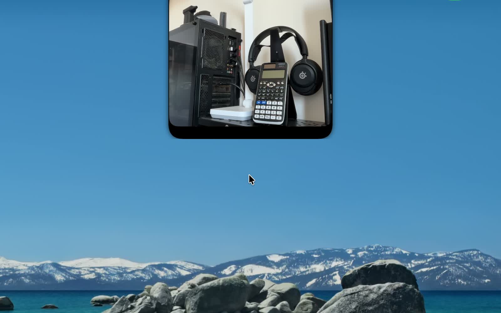 Notch Mirror pinned open on the desktop, docked at the notch
