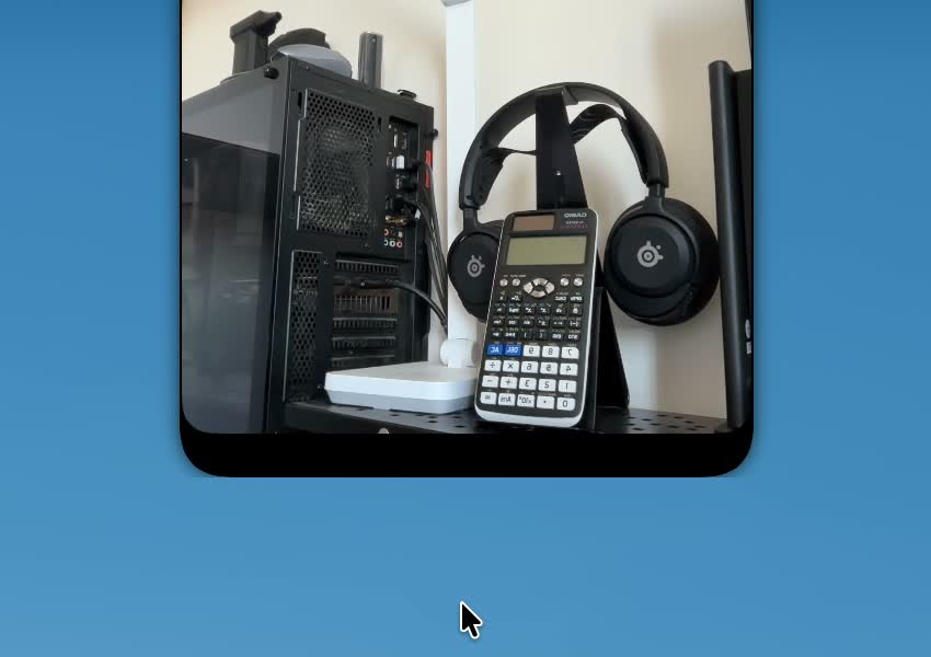 Notch Mirror open at the top of the screen, showing a live camera preview